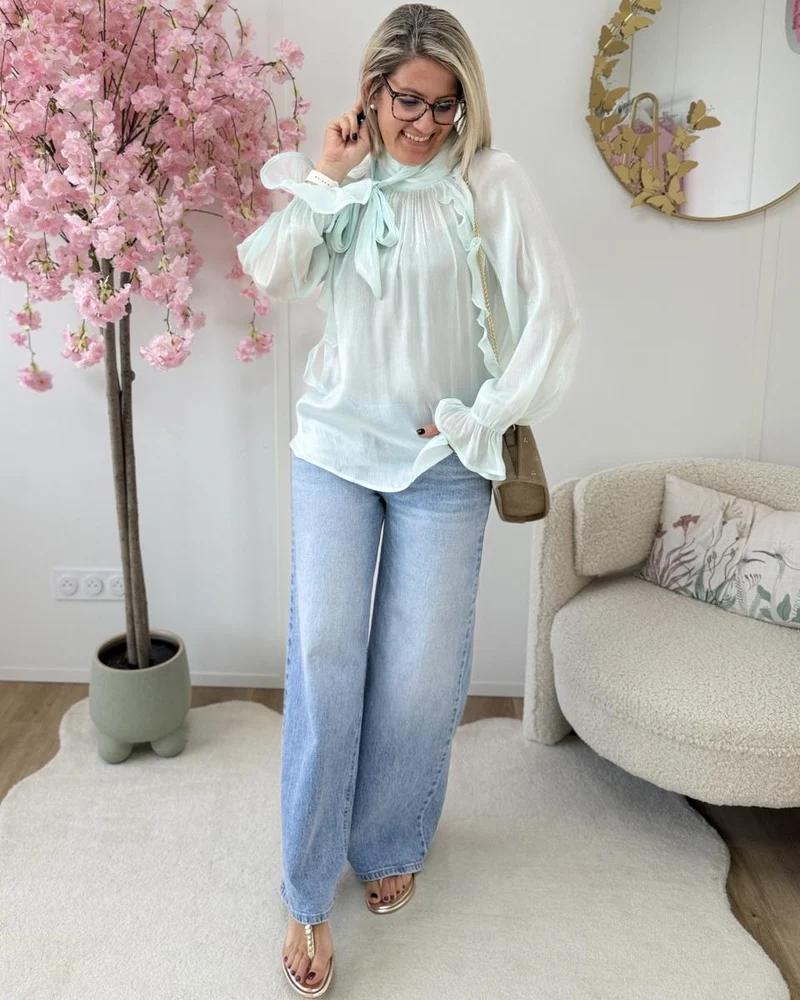 Blouse Cruz vert d eau