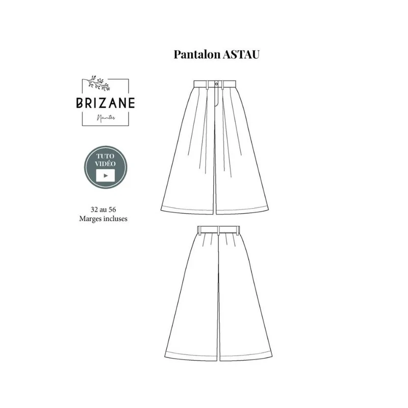 Patron de couture PDF | Pantalon Astau | Atelier Brizane | Fançais Seulement
