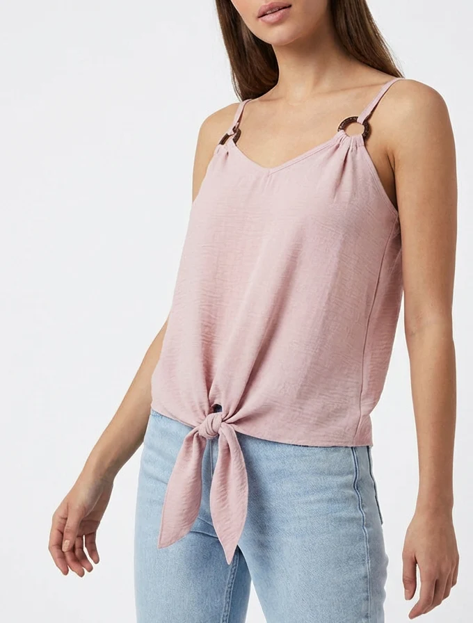 Top fluide à nouer - Vieux rose