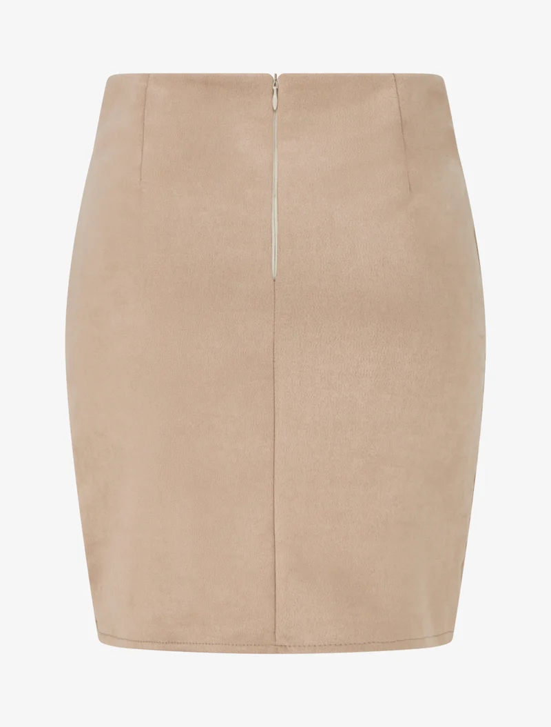 Jupe courte en suédine - Beige