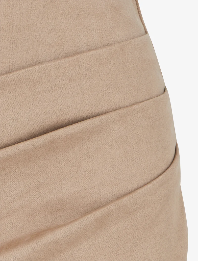 Jupe courte en suédine - Beige