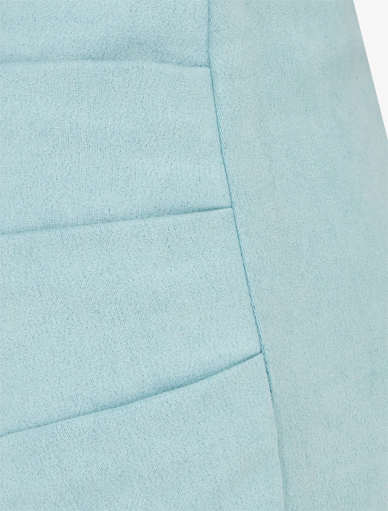 Jupe courte en suédine - Turquoise