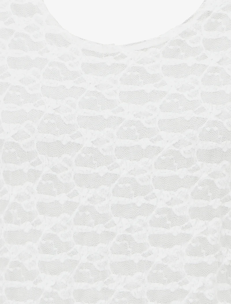 Top boule en dentelle - Blanc