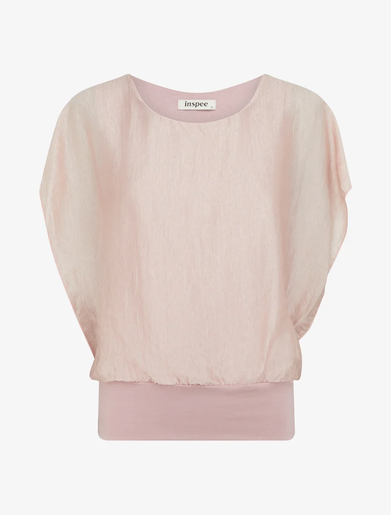 Top boule en tissu texturé - Rose