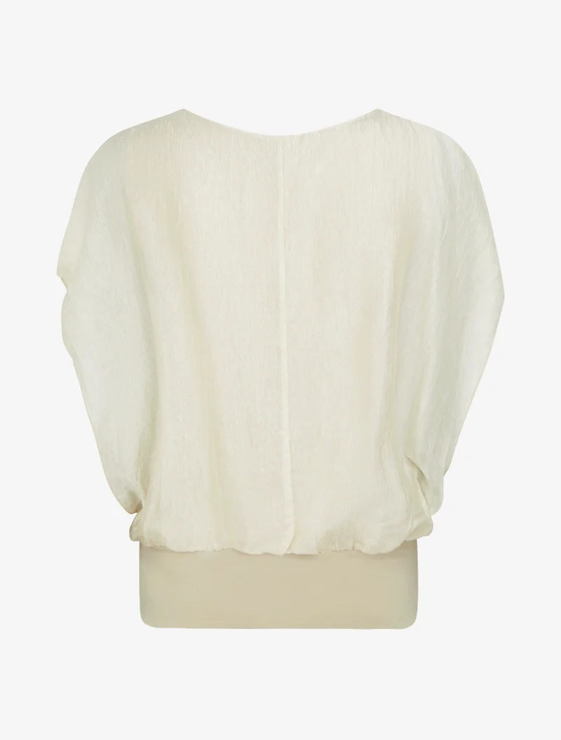 Top boule en tissu texturé - Beige