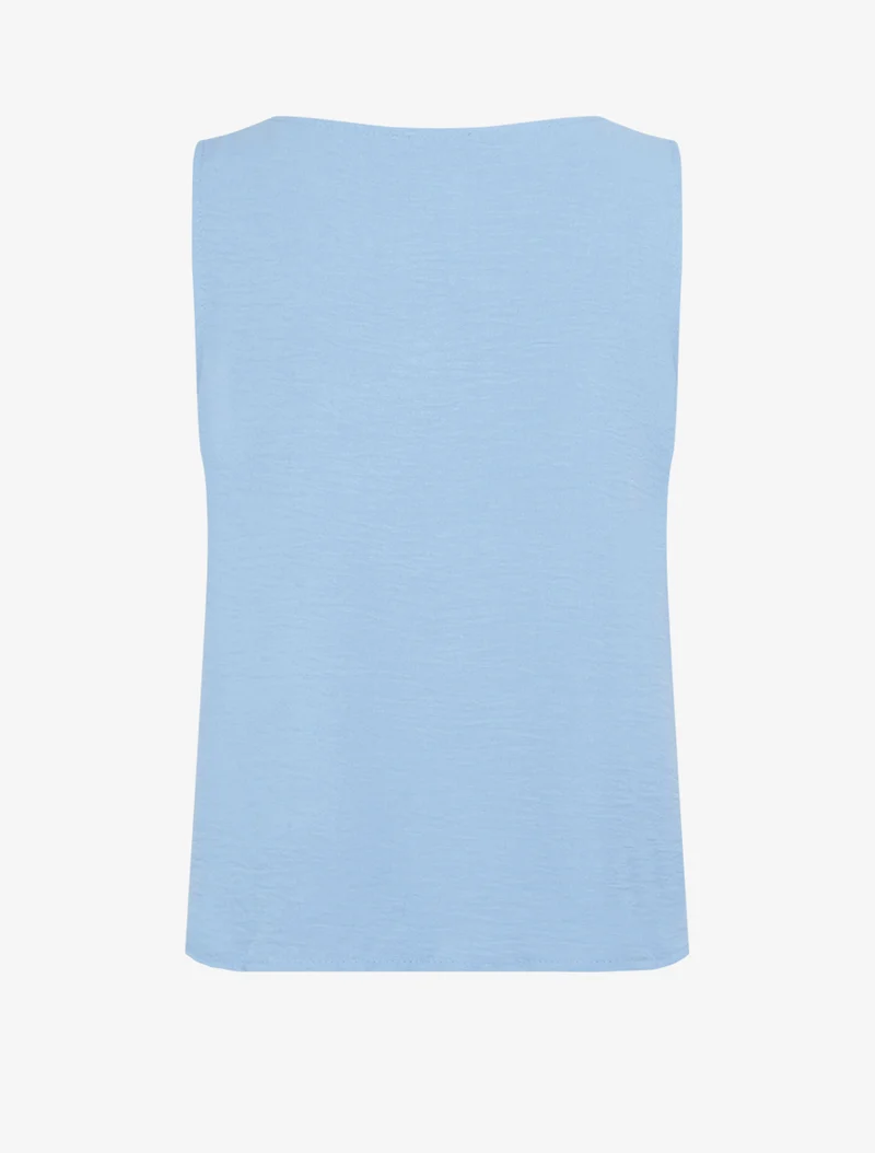 Top sans manches à empiècement bijoux - Bleu ciel