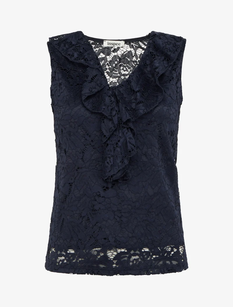 Top sans manches en dentelle - Marine