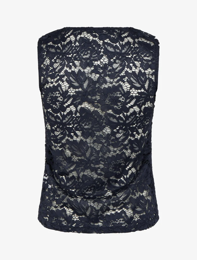 Top sans manches en dentelle - Marine