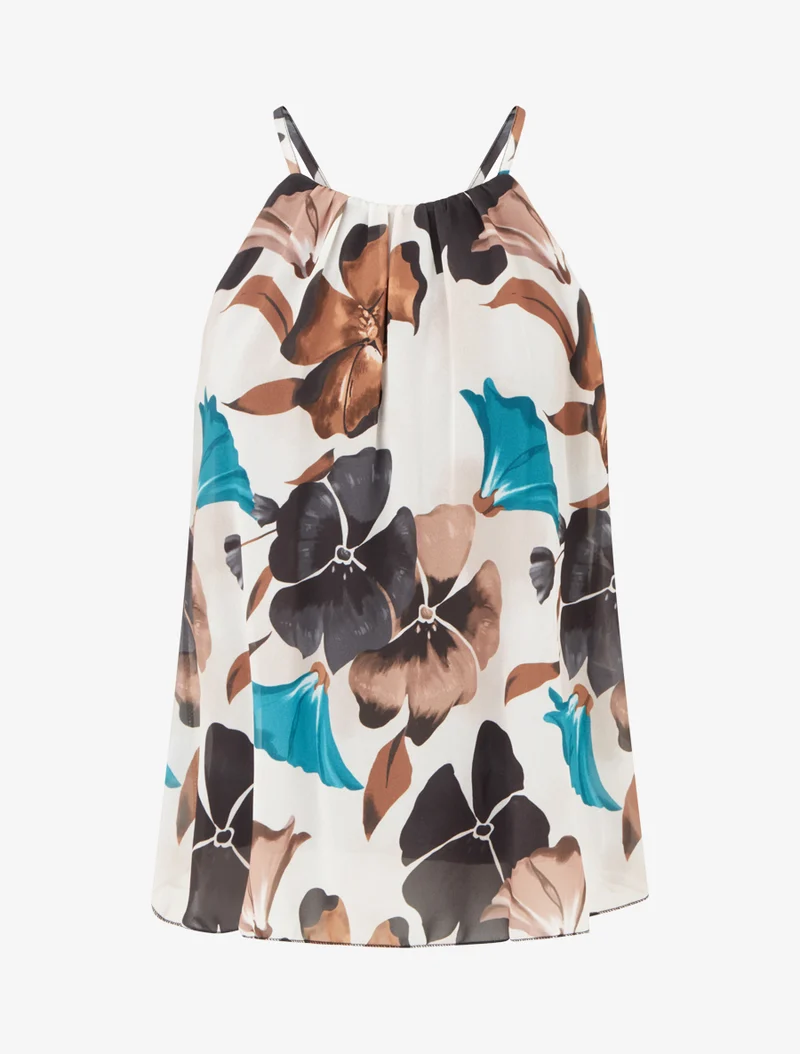 Top fluide imprimé floral - Noir