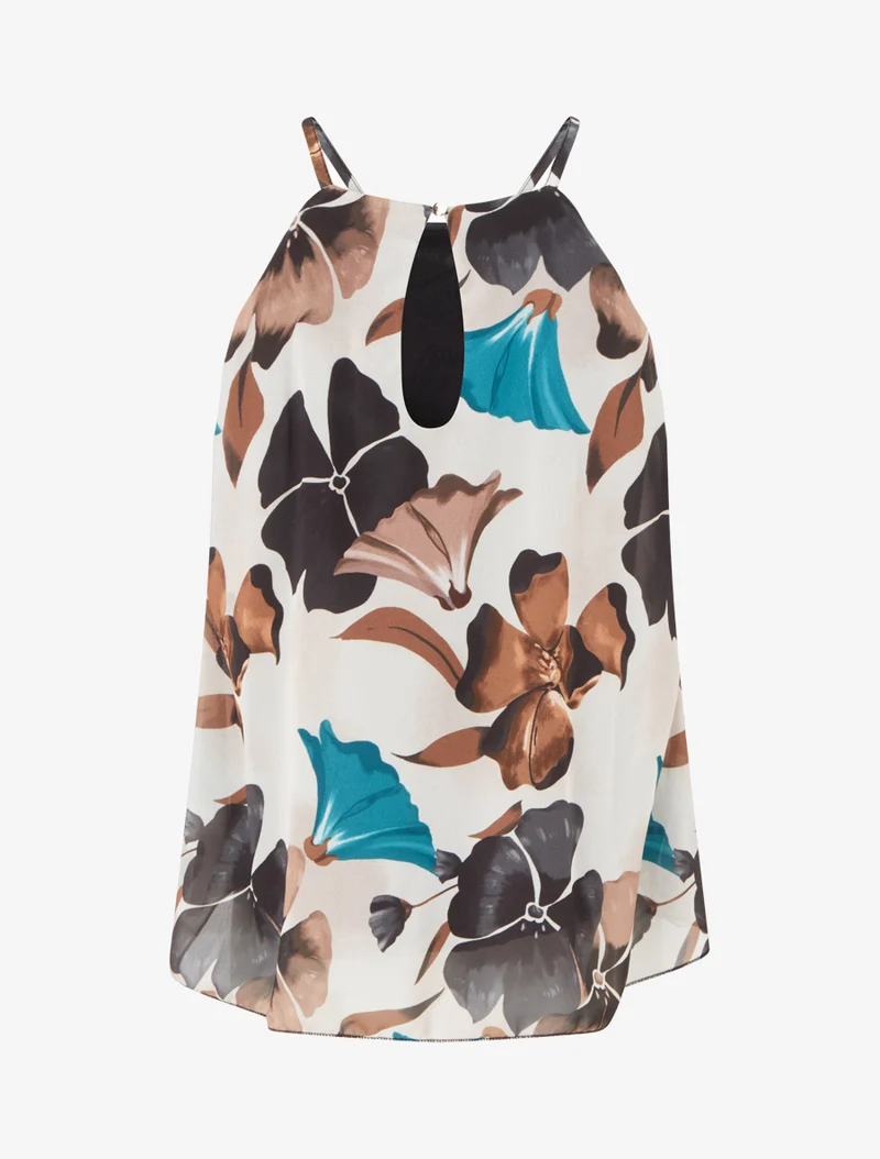 Top fluide imprimé floral - Noir