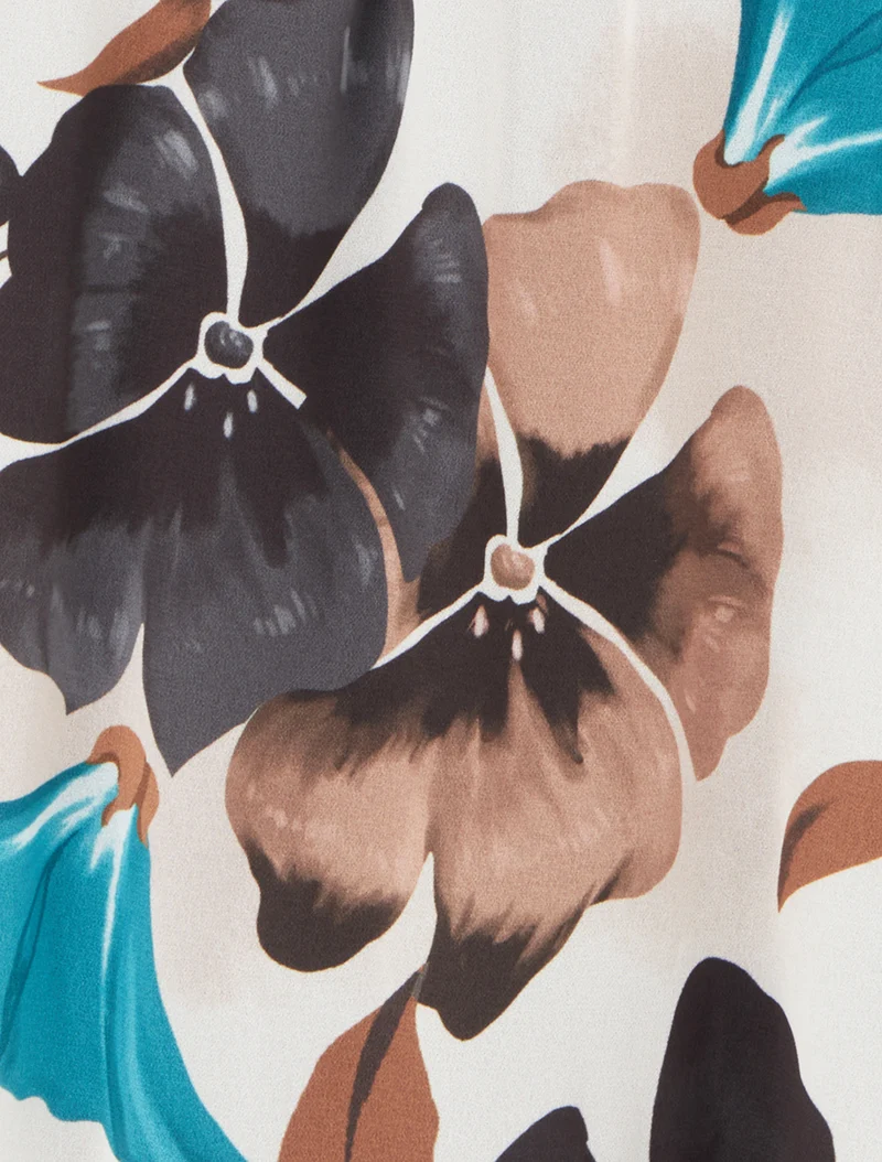 Top fluide imprimé floral - Noir