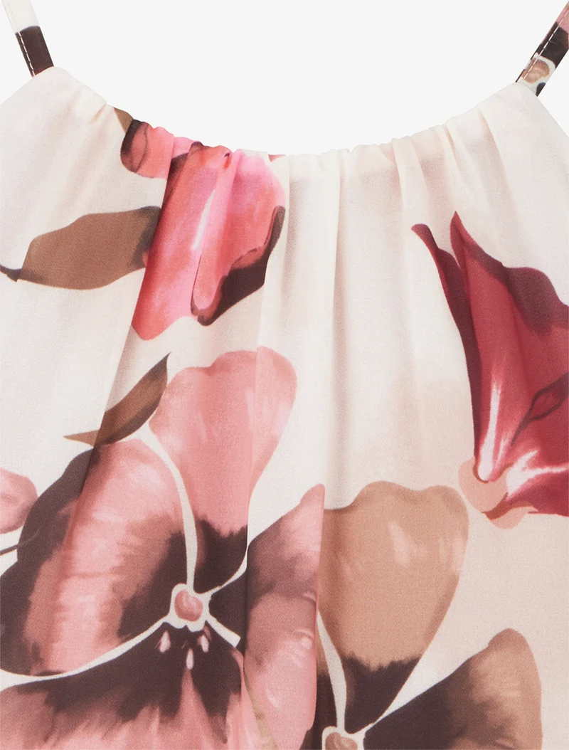 Top fluide imprimé floral - Rose