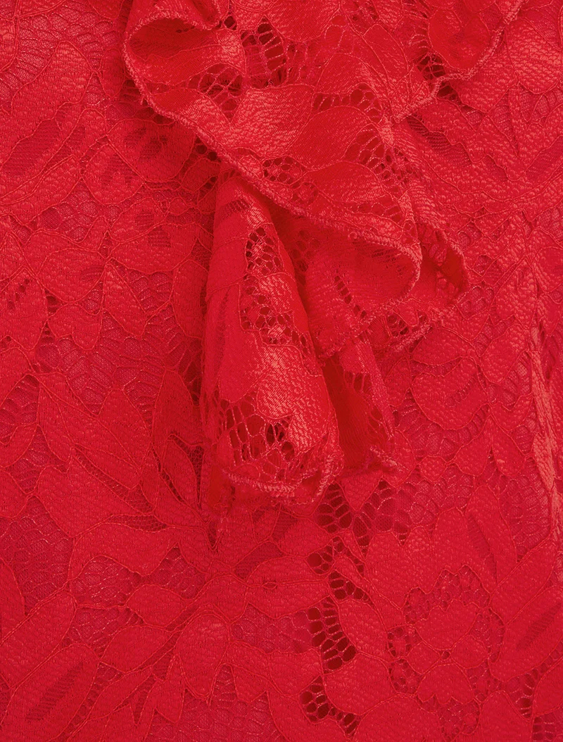 Top sans manches en dentelle - Rouge