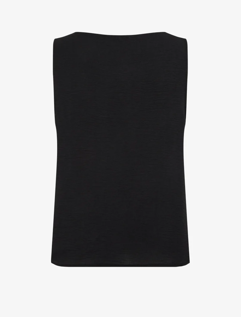 Top sans manches à empiècement bijoux - Noir