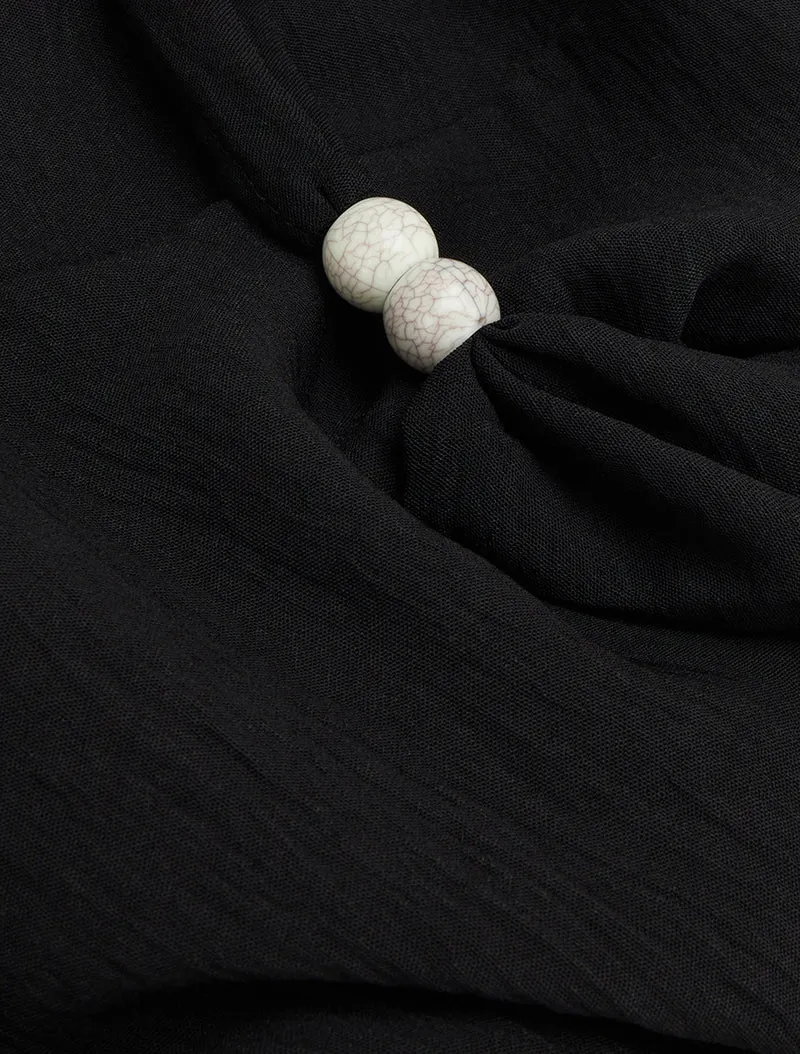 Top sans manches à empiècement bijoux - Noir