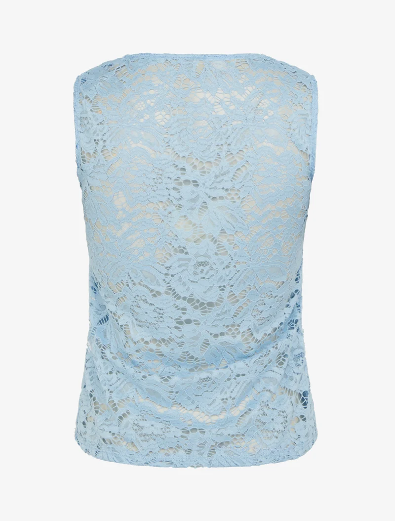 Top sans manches en dentelle - Bleu ciel