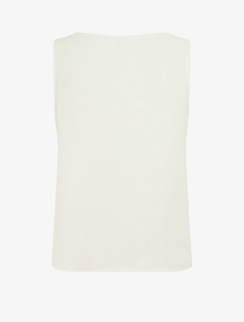Top sans manches à empiècement bijoux - Beige