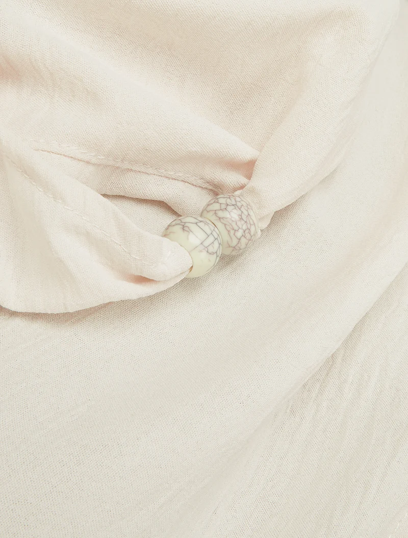Top sans manches à empiècement bijoux - Beige