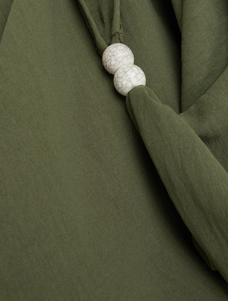 Top sans manches à empiècement bijoux - Kaki