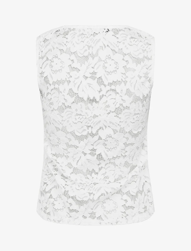 Top sans manches en dentelle - Blanc
