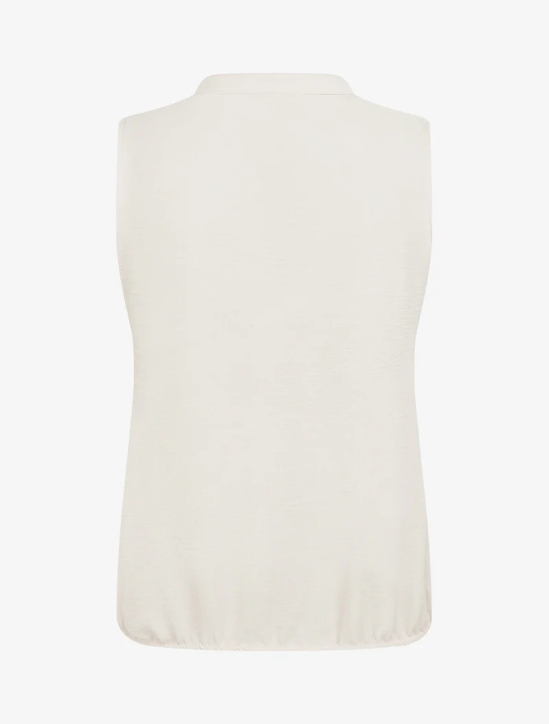 Top uni à col V - Beige