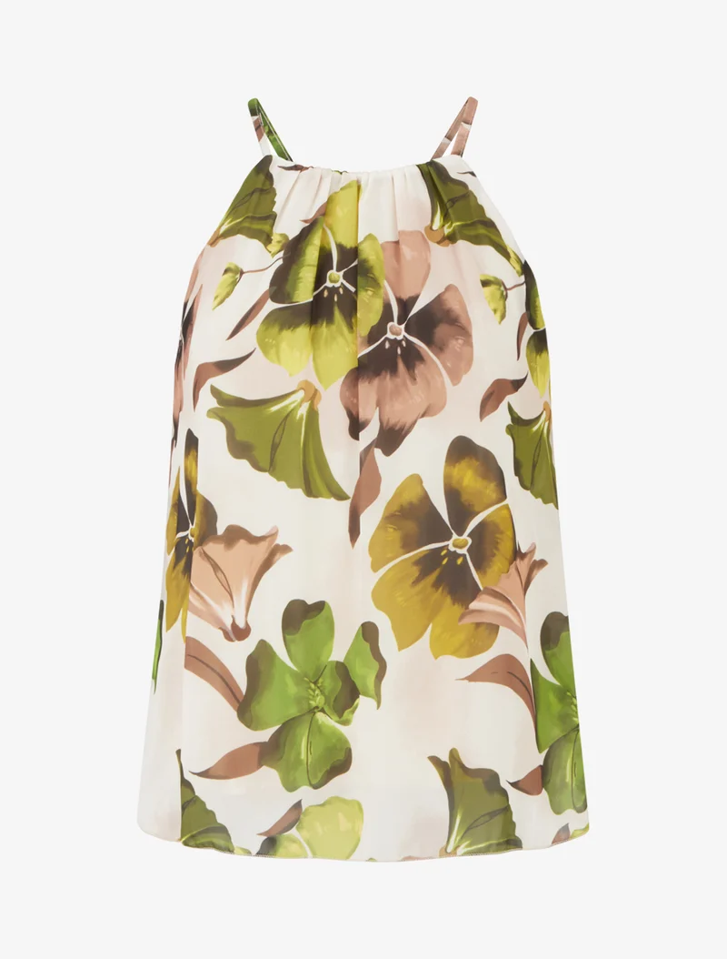 Top fluide imprimé floral - Vert