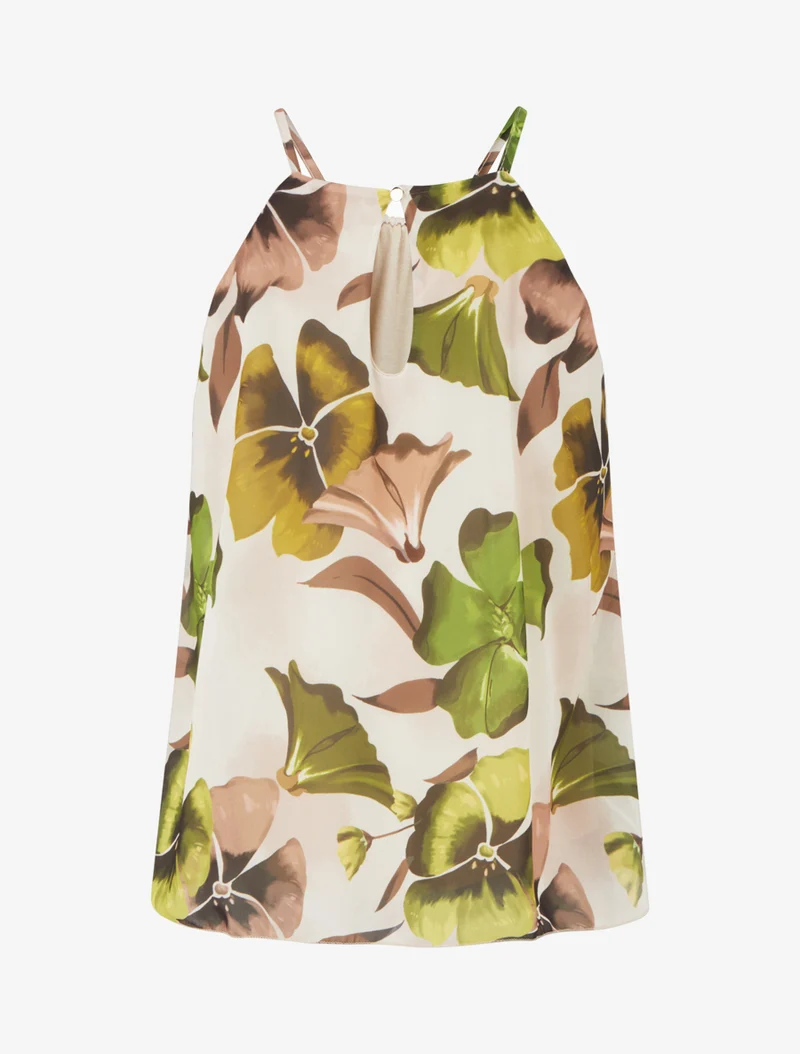 Top fluide imprimé floral - Vert