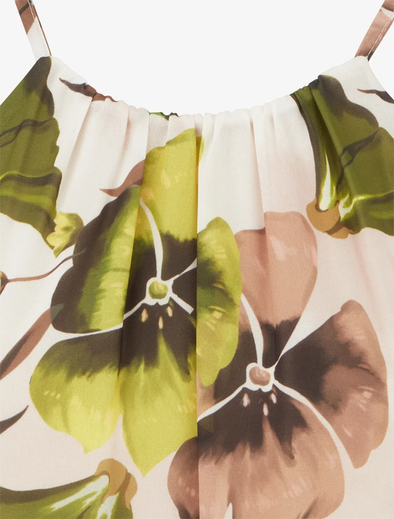 Top fluide imprimé floral - Vert