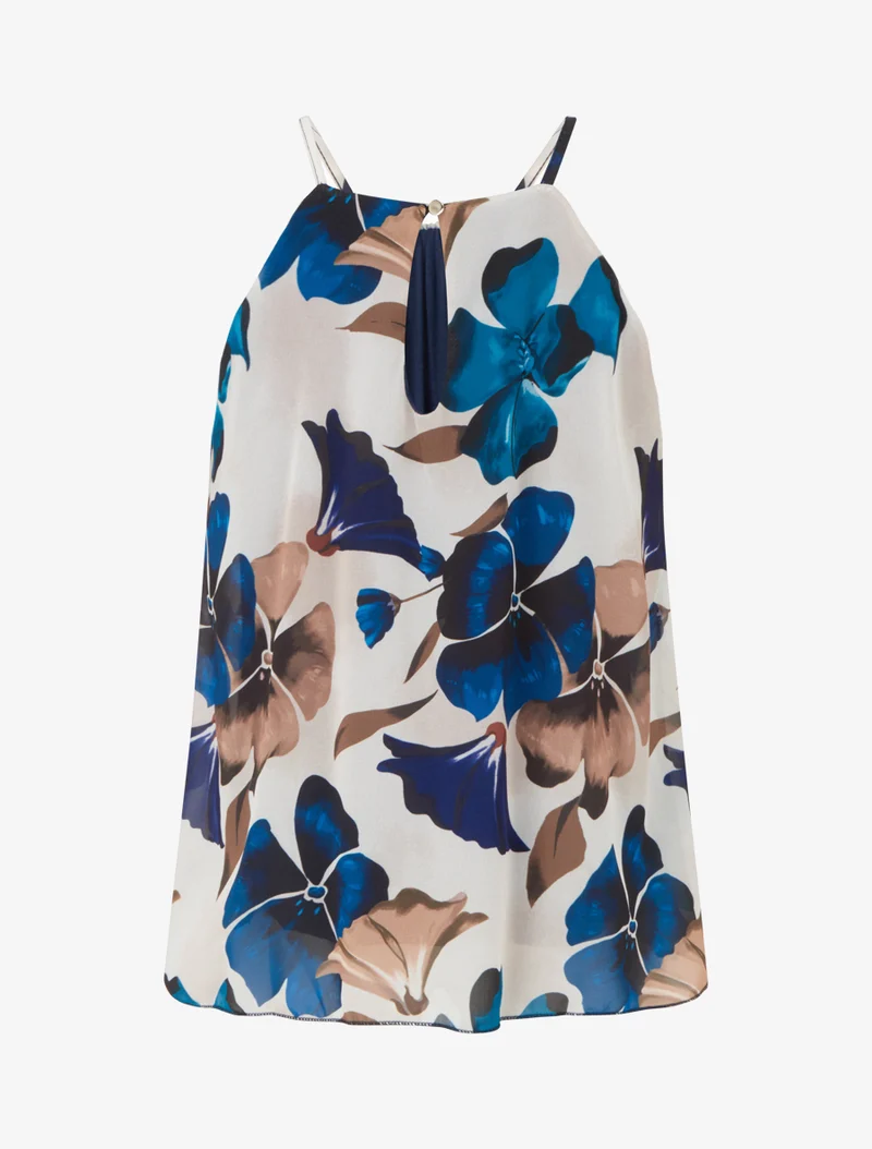 Top fluide imprimé floral - Marine