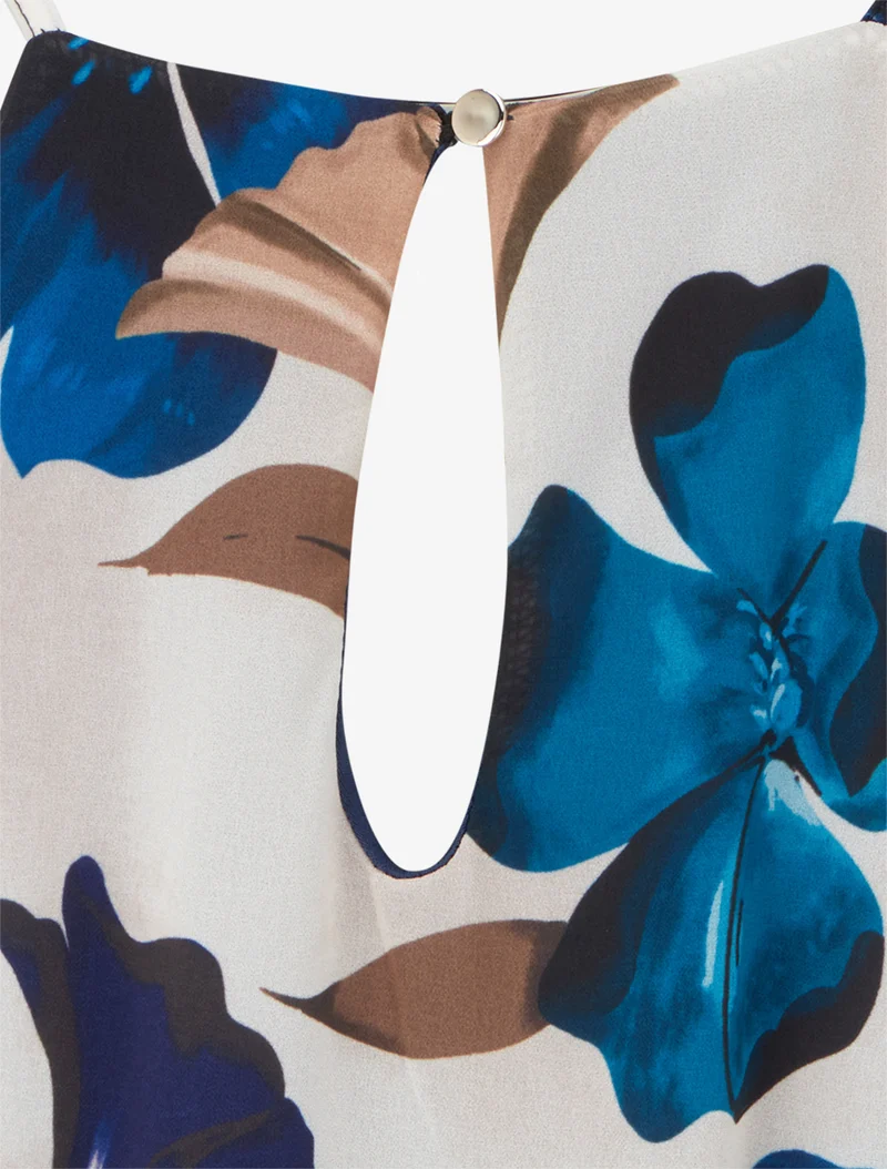 Top fluide imprimé floral - Marine