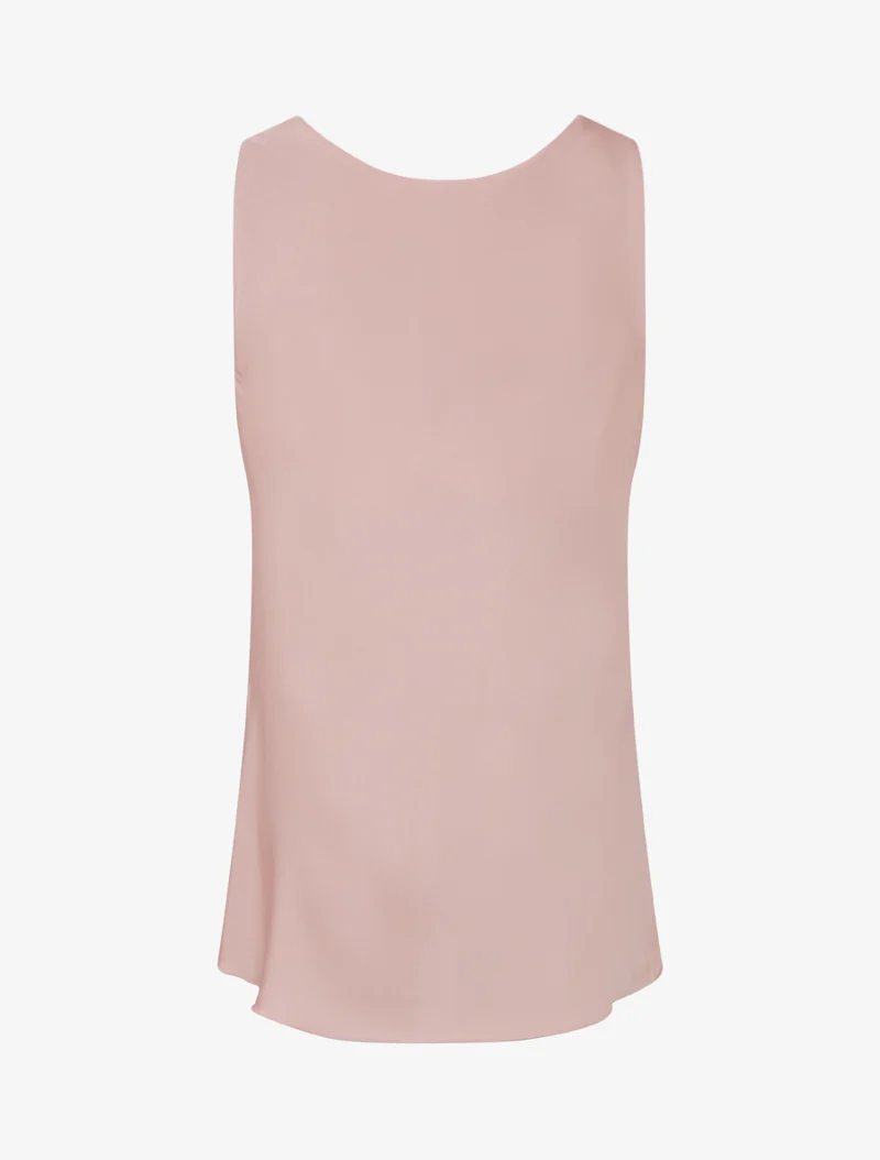 Top satiné sans manches col bénitier - Vieux rose
