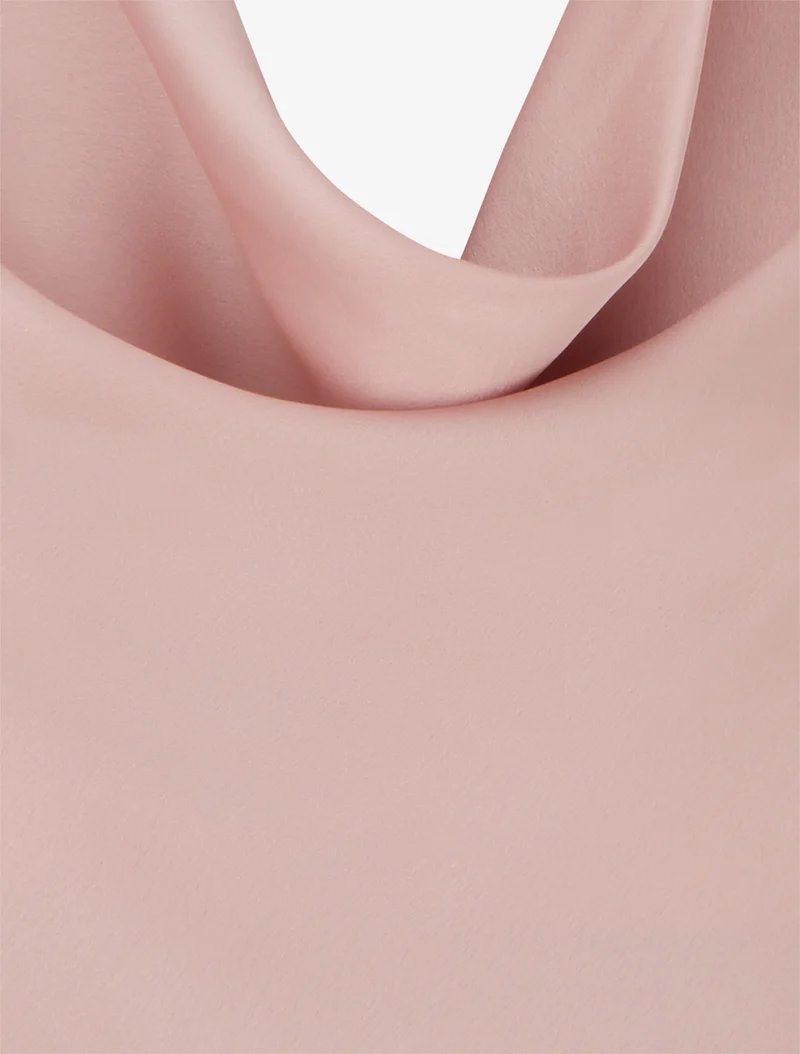 Top satiné sans manches col bénitier - Vieux rose