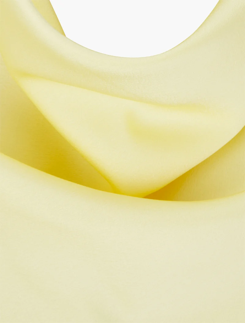 Top satiné sans manches col bénitier - Jaune citron