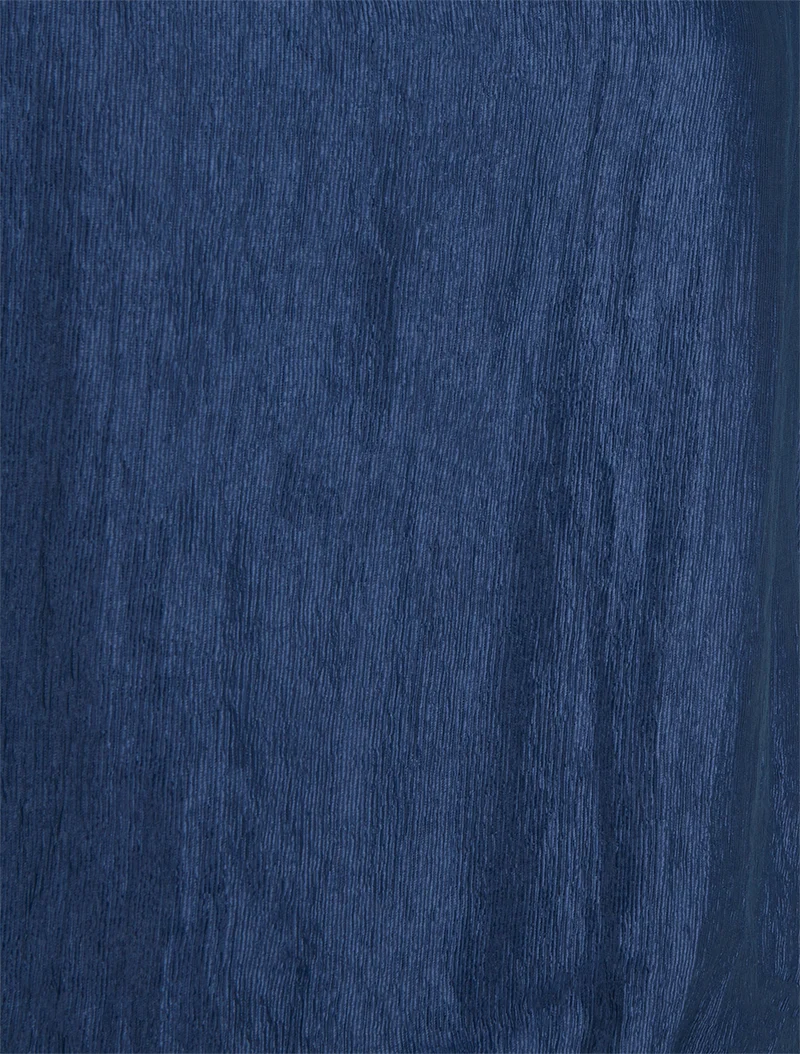 Top boule en tissu texturé - Bleu foncé
