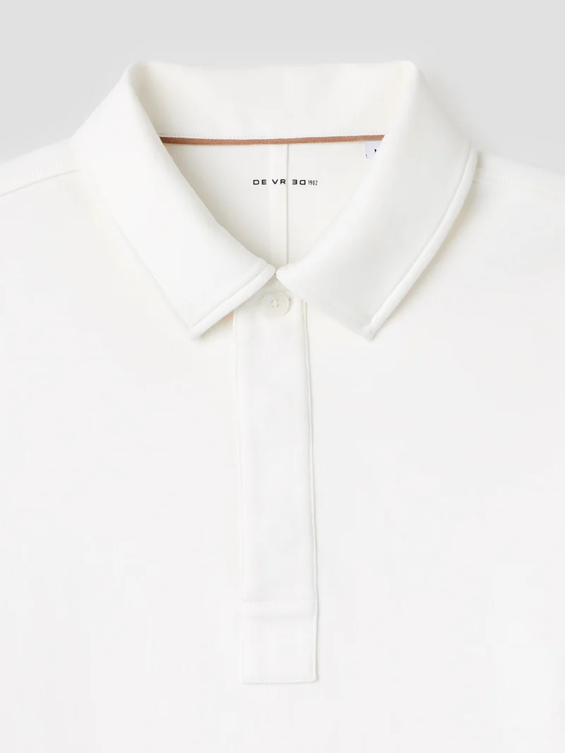 Polo manches longues col boutonné