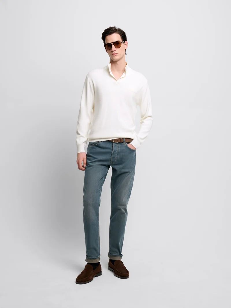 Pull col montant viscose certifiée
