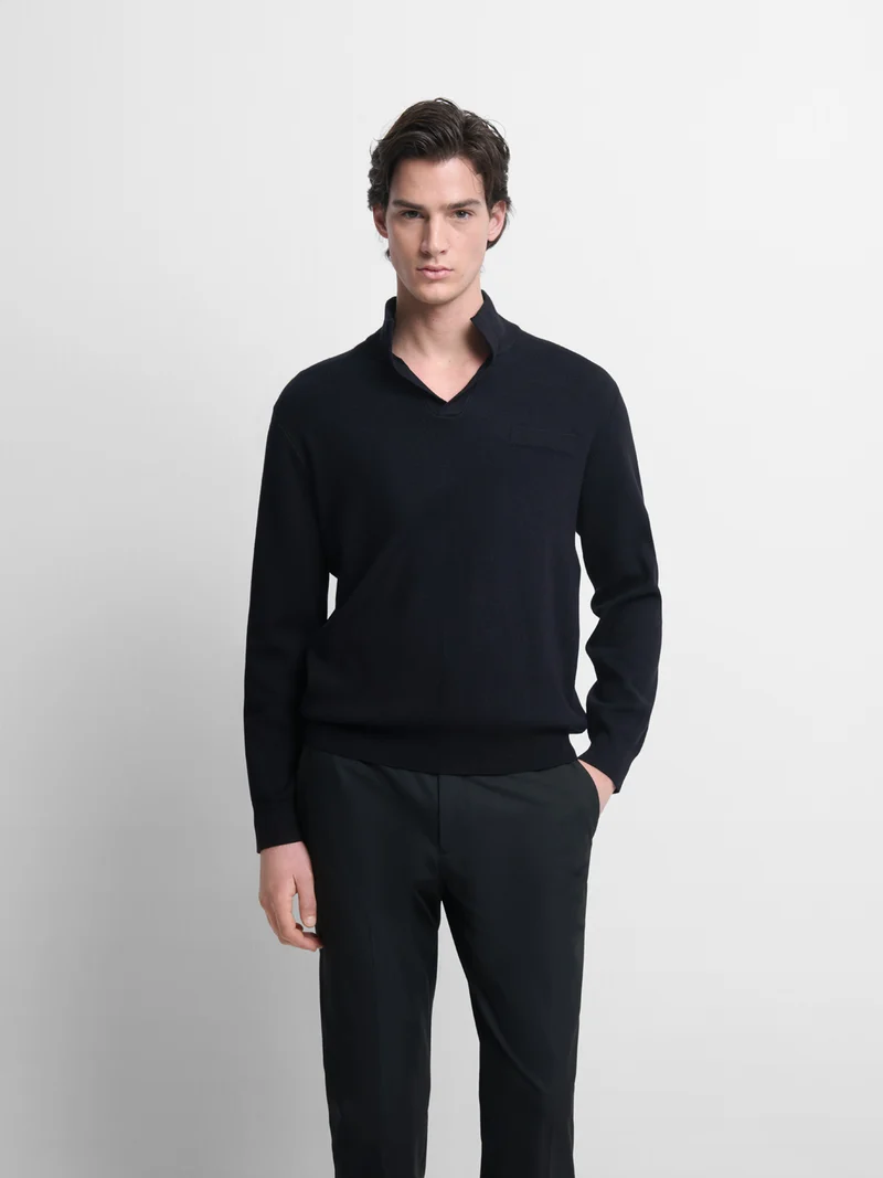 Pull col montant viscose certifiée