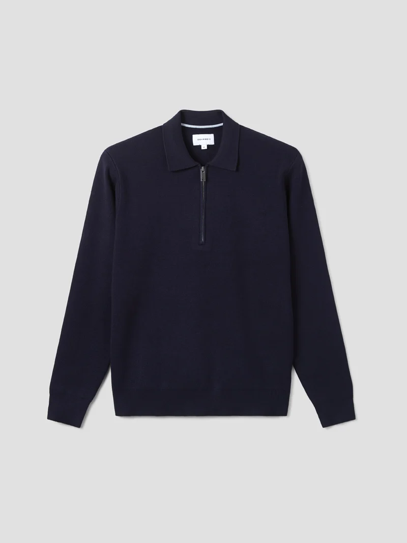 Pull col polo zippé en viscose certifiée