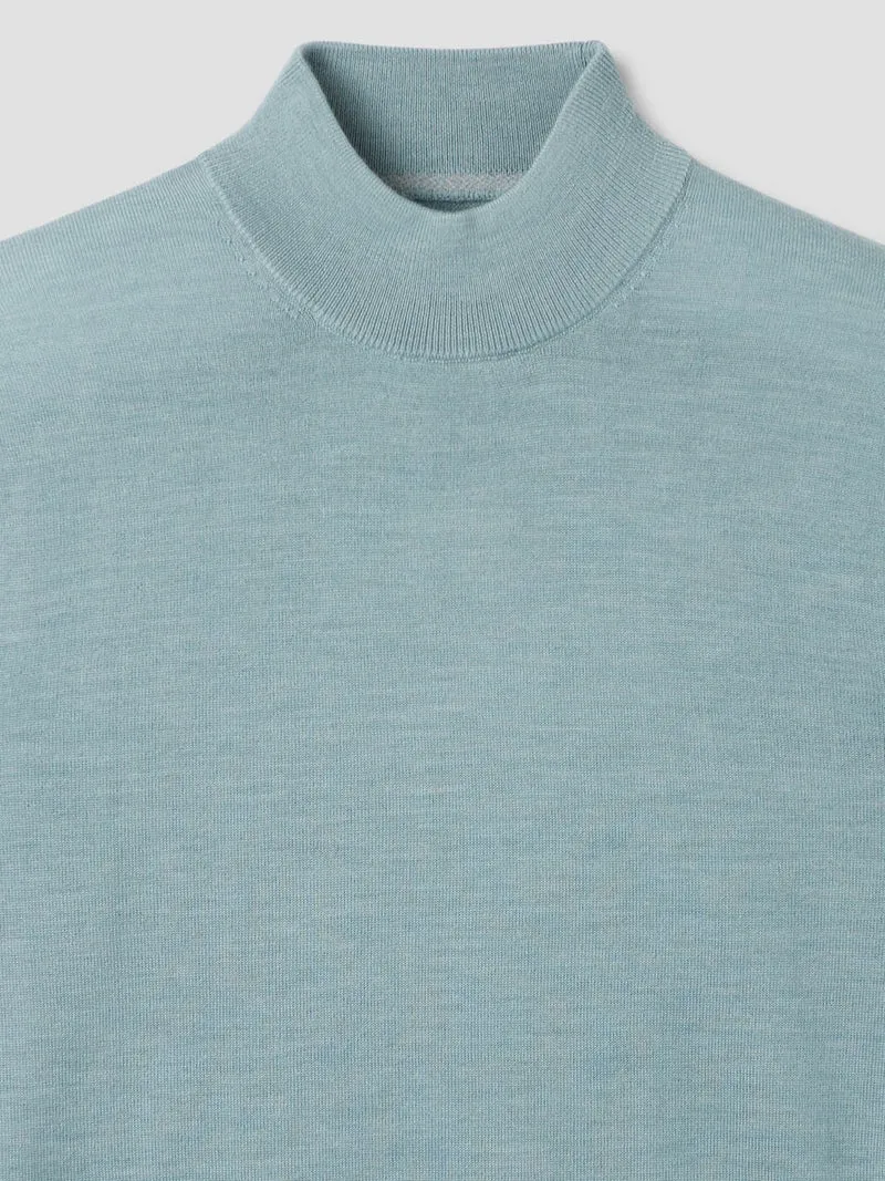 Pull col cheminée en laine Mérinos