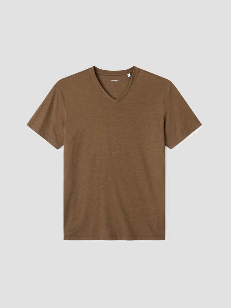 T-shirt col V mélange coton Supima®