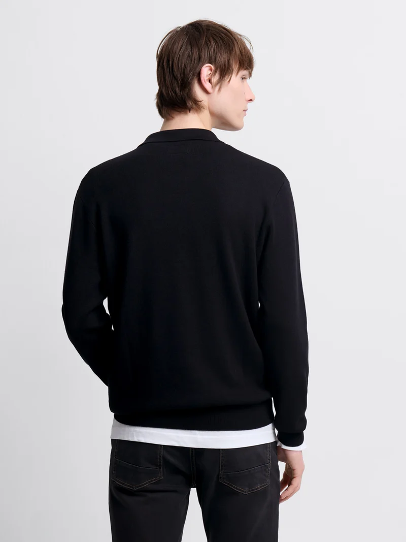 Pull col polo zippé en viscose certifiée