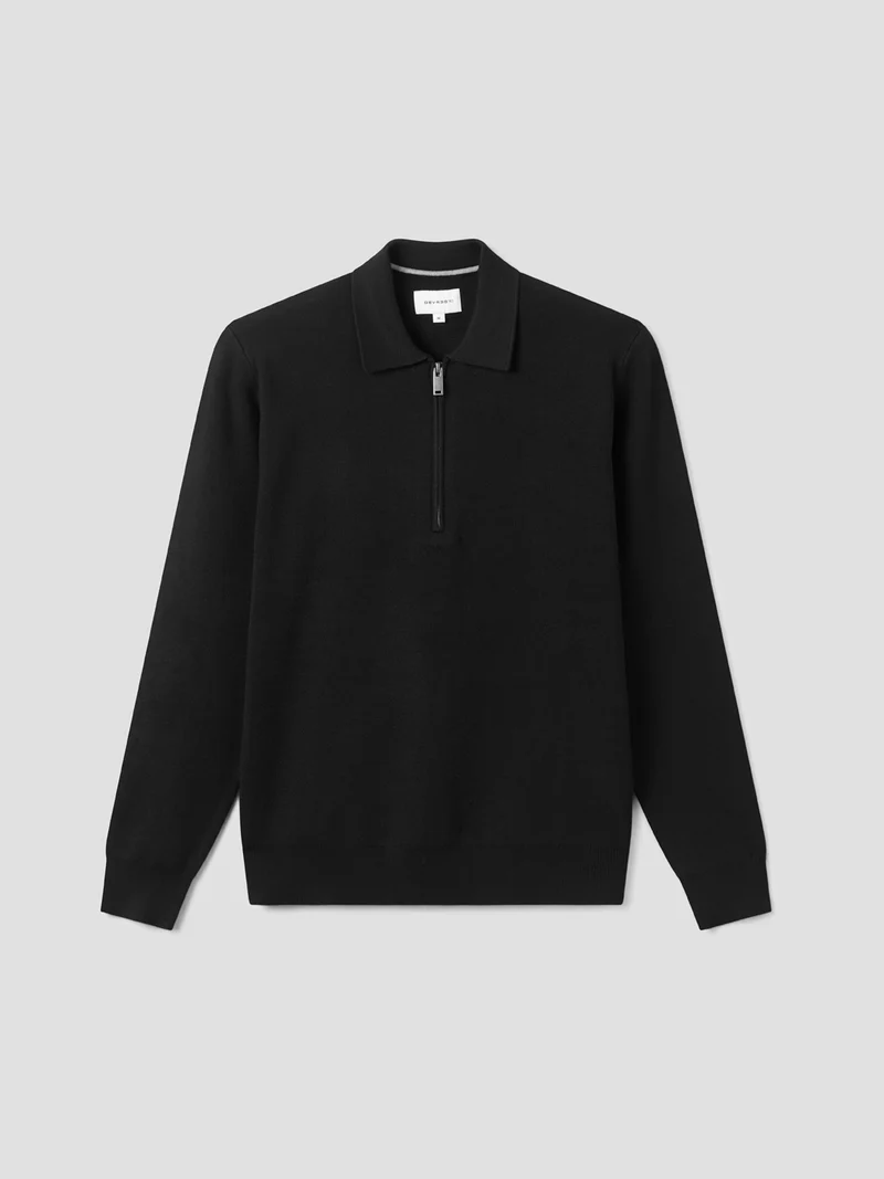Pull col polo zippé en viscose certifiée