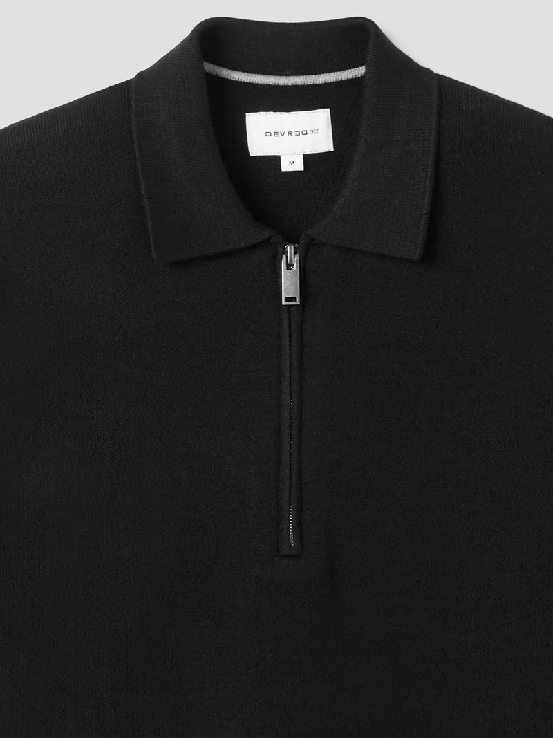 Pull col polo zippé en viscose certifiée