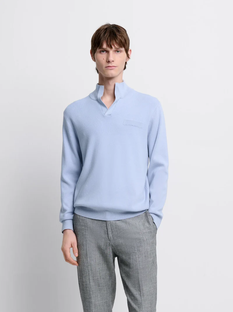 Pull col montant viscose certifiée