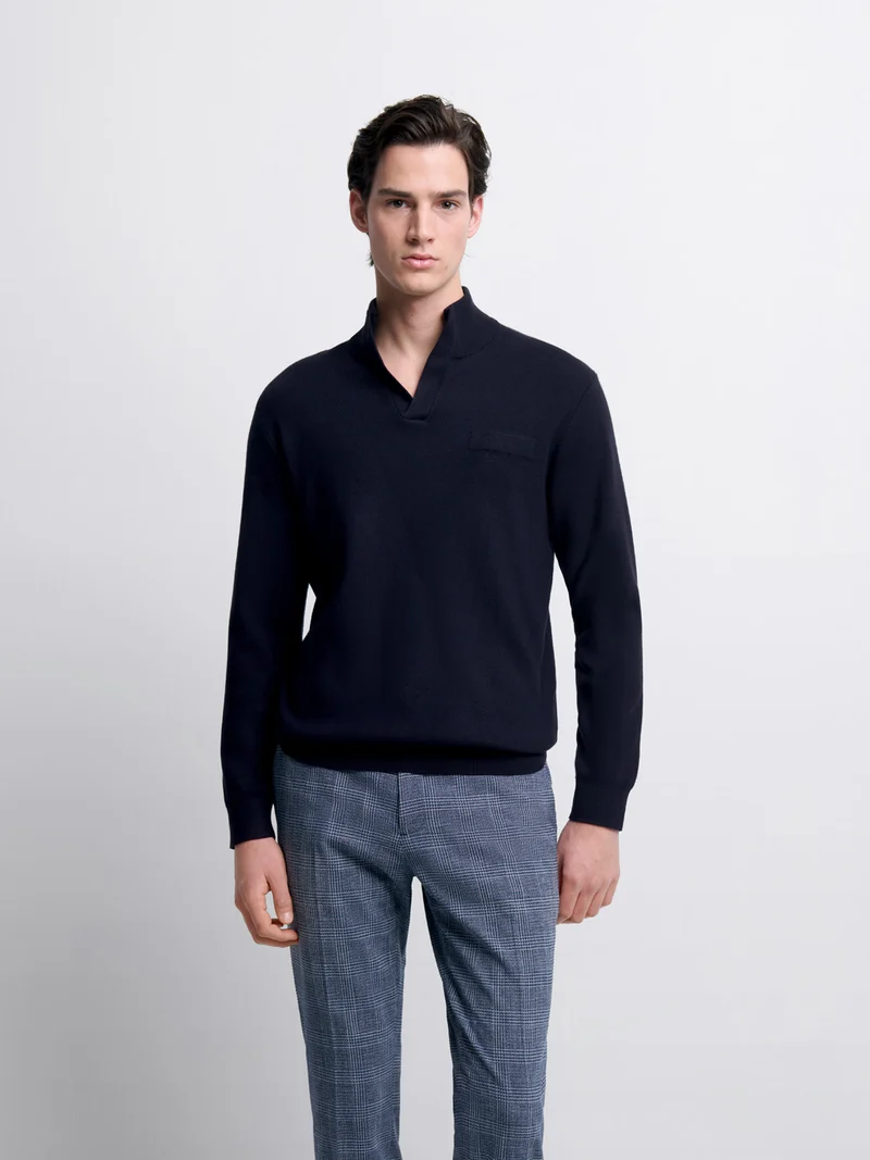 Pull col montant viscose certifiée