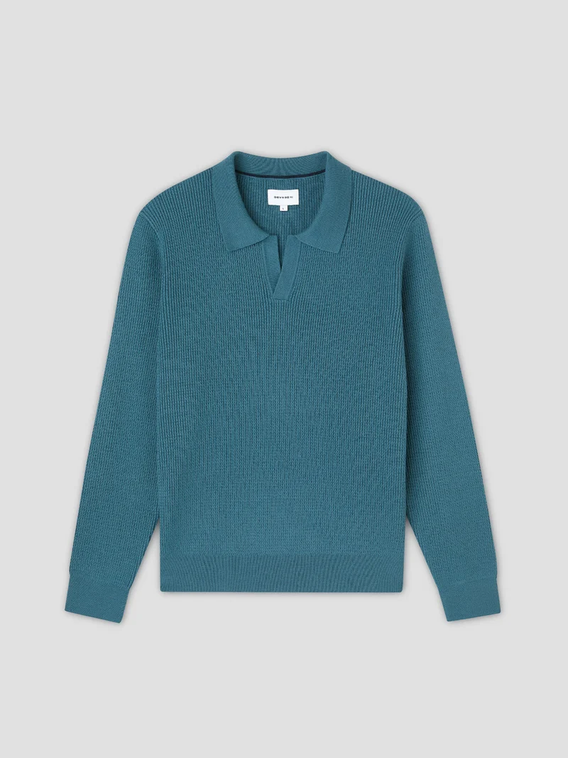 Pull col polo ouvert