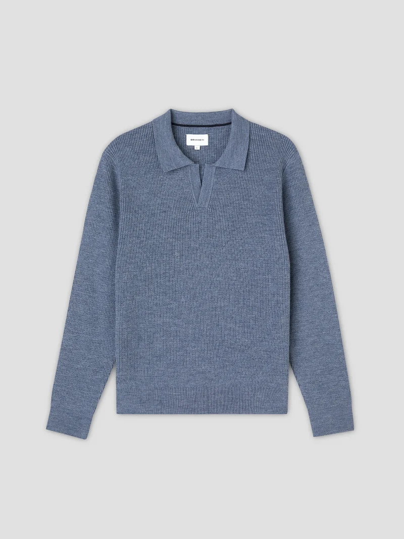 Pull col polo ouvert