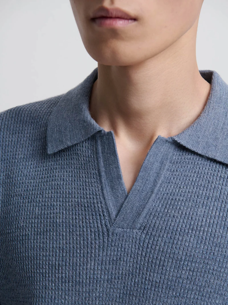 Pull col polo ouvert