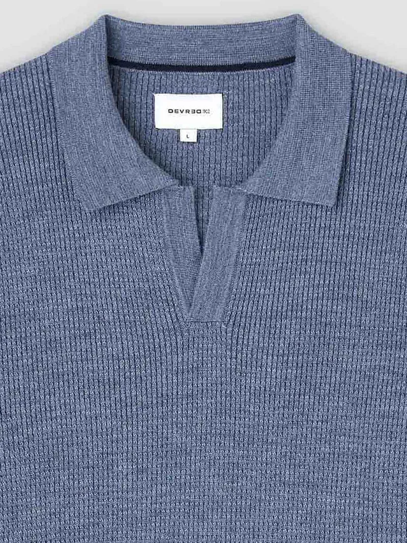 Pull col polo ouvert