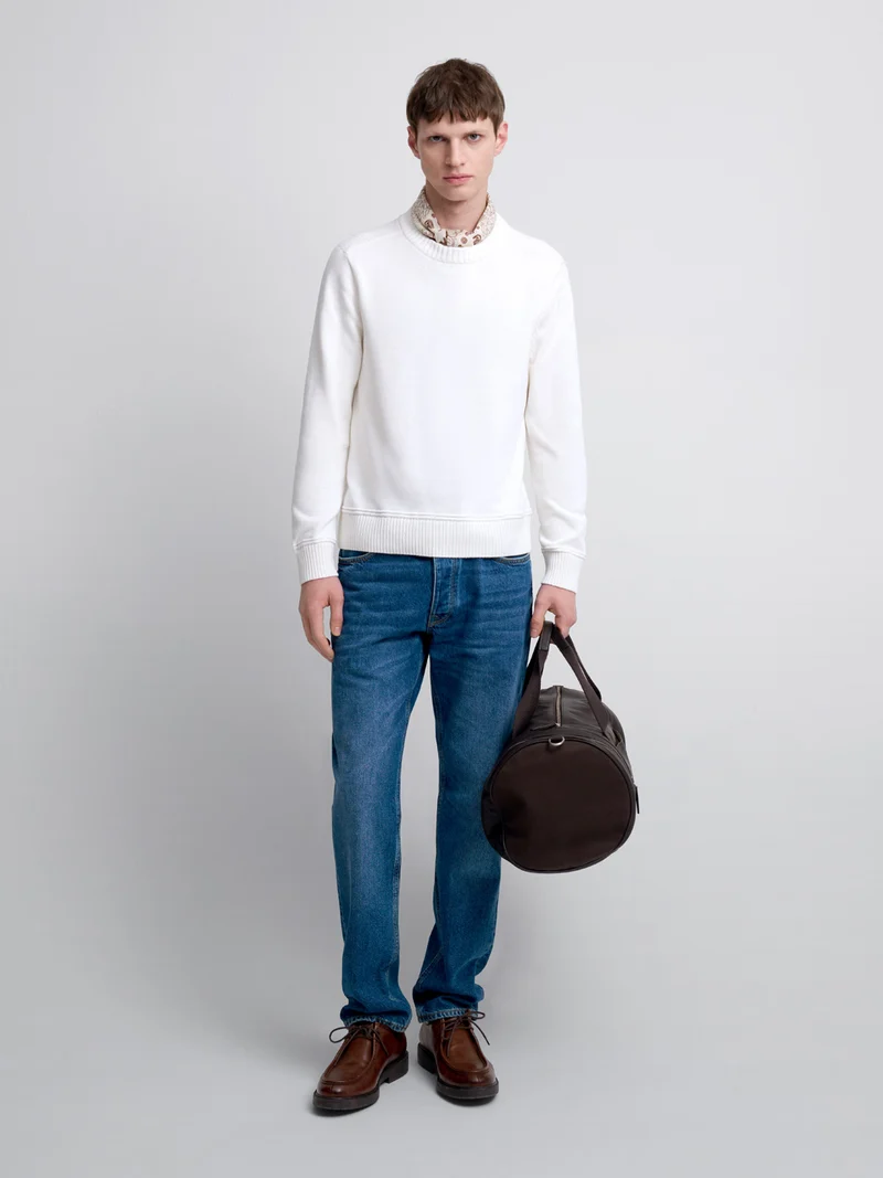 Pull col rond en coton bio